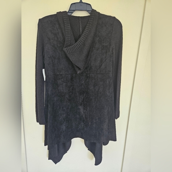 BLANKNYC Denim Faux Suede Drape Front Sweater - Picture 6 of 12